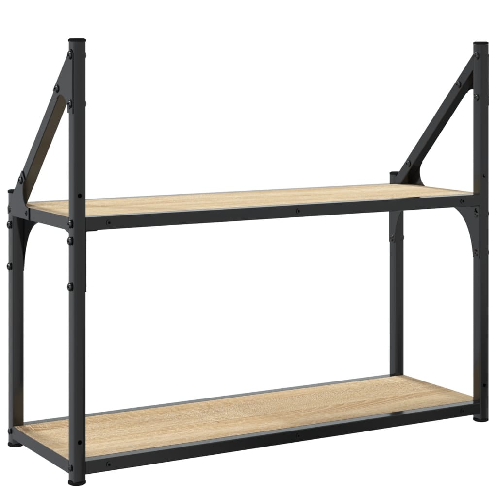 Étagère murale à 2 niveaux Chêne Sonoma 60 x 21 x 51 cm Bois d'ingénierie - XIOS