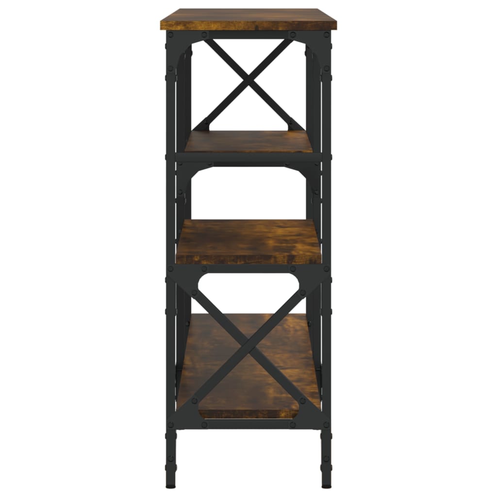 Table console chêne fumé 150x29x76,5 cm bois d'ingénierie - XIOS