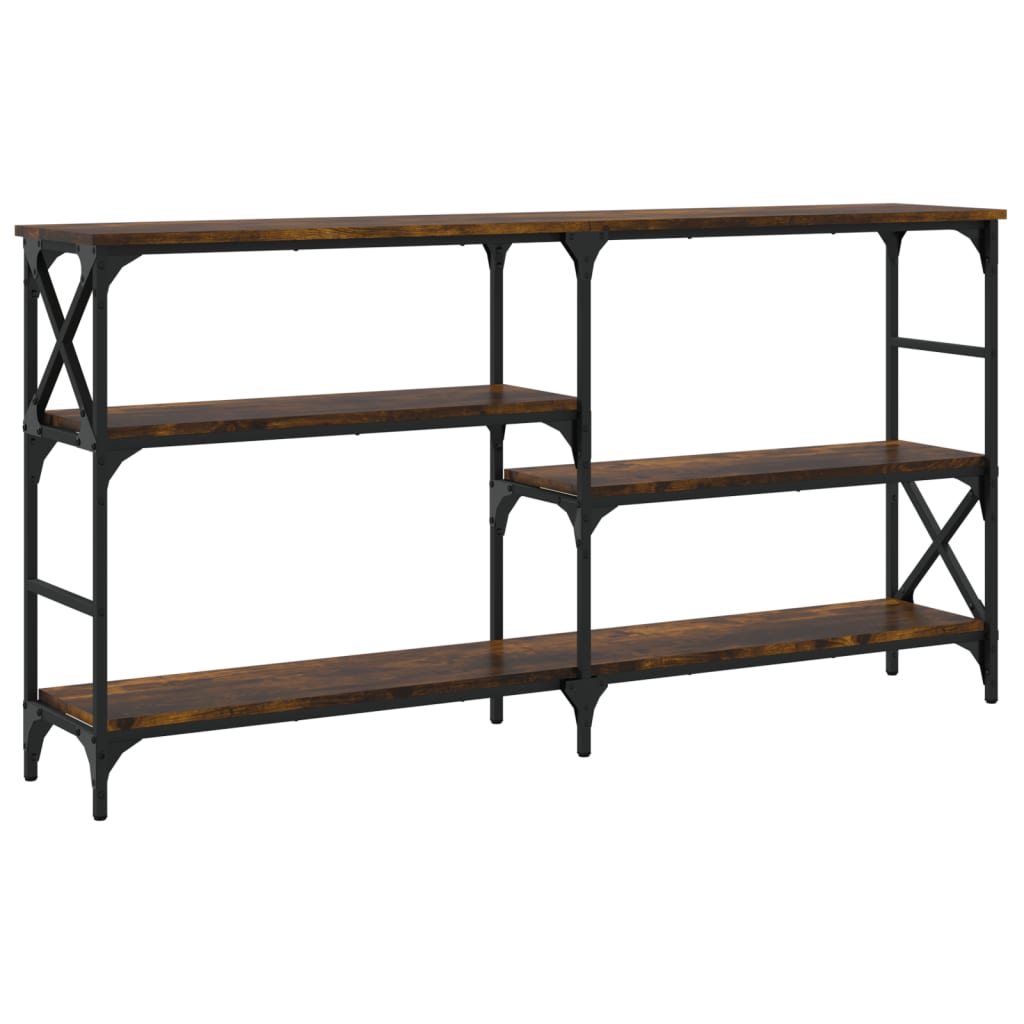 Table console chêne fumé 150x29x76,5 cm bois d'ingénierie - XIOS