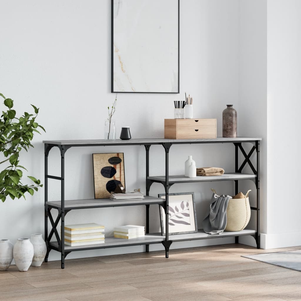 Table console sonoma gris 150x29x76,5 cm bois d'ingénierie - XIOS