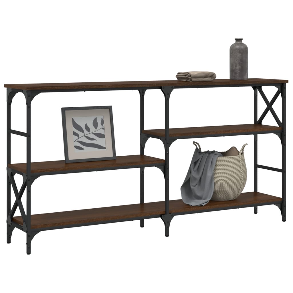 Table console chêne marron 150x29x76,5 cm bois d'ingénierie - XIOS
