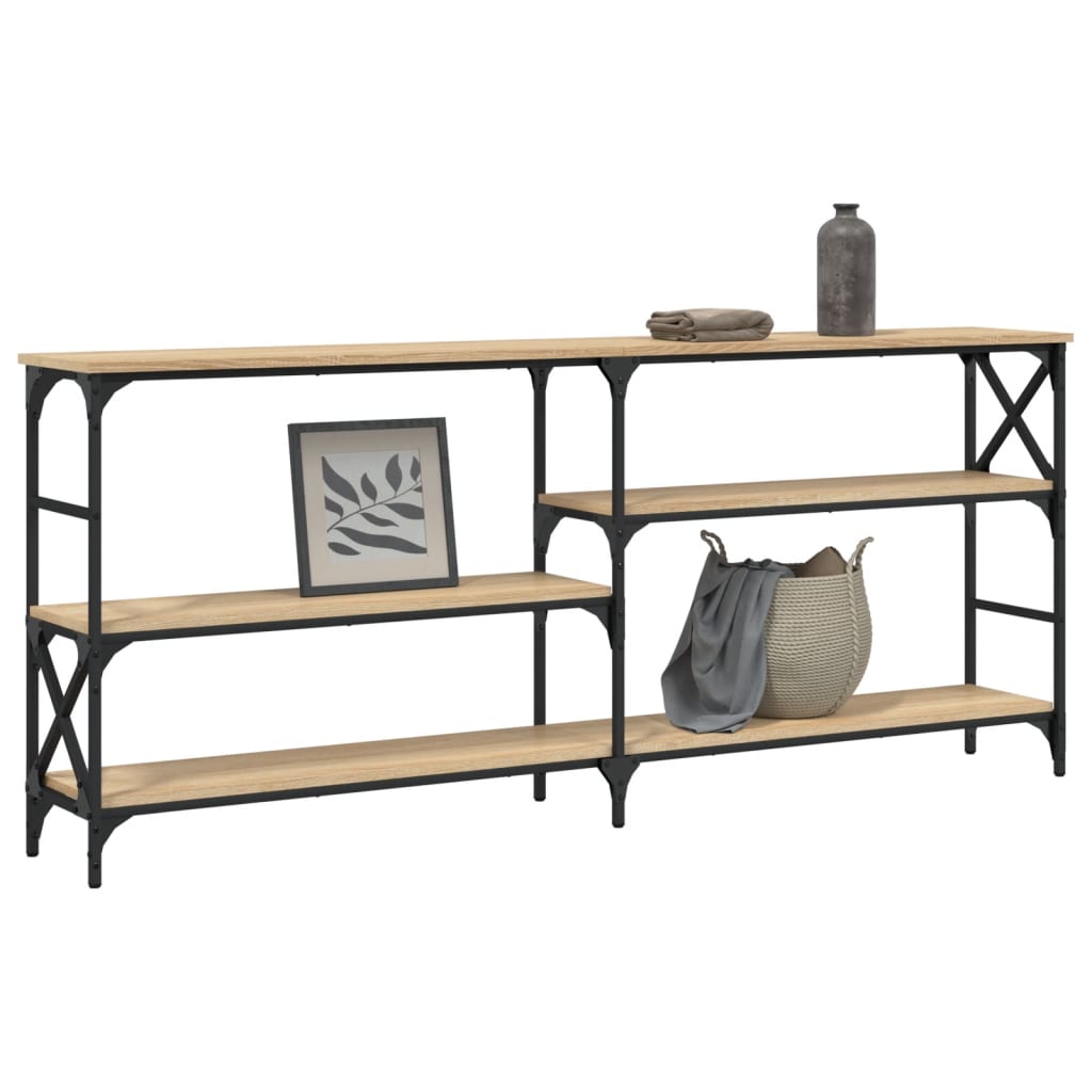 Table console chêne sonoma 180x29x76,5 cm bois d'ingénierie - XIOS