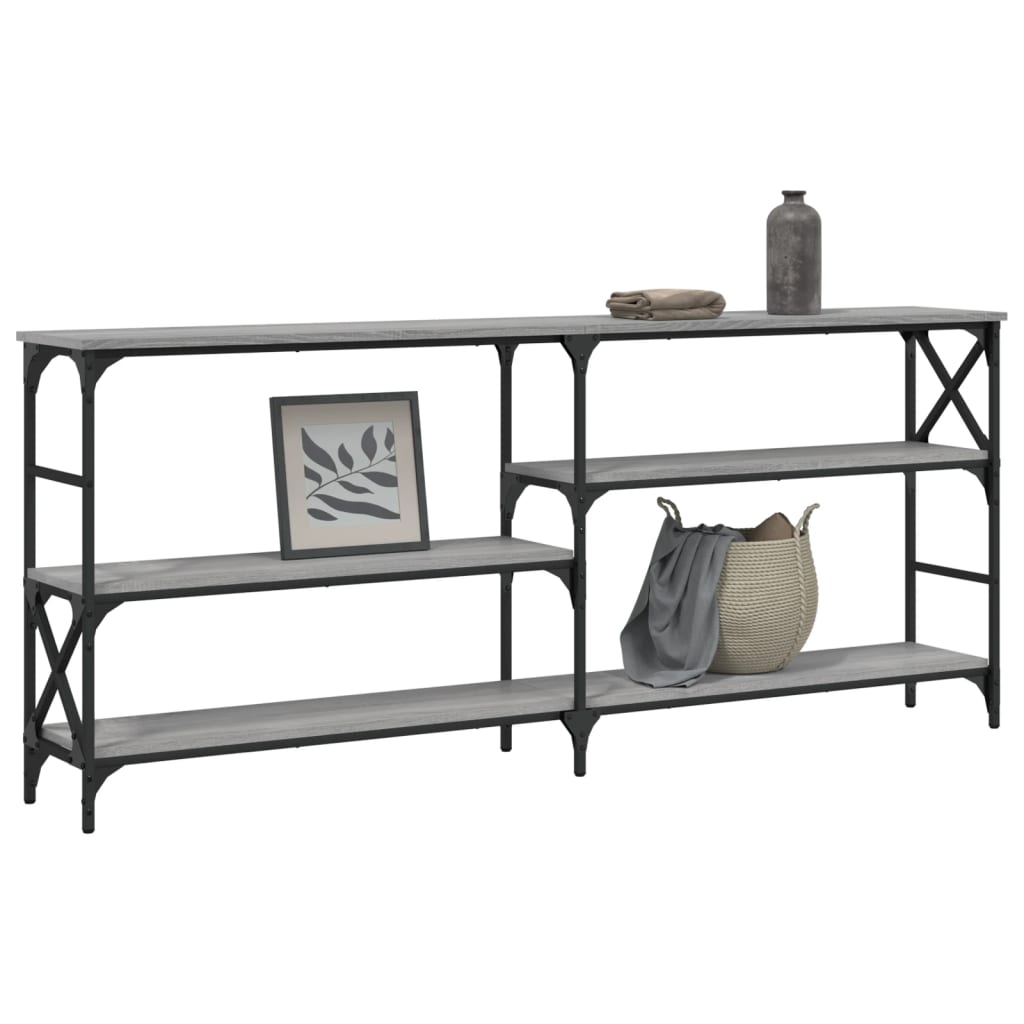 Table console sonoma gris 180x29x76,5 cm bois d'ingénierie - XIOS