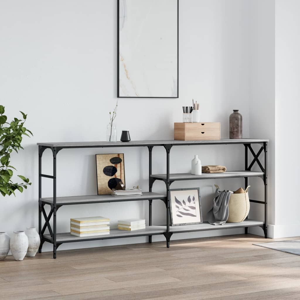 Table console sonoma gris 180x29x76,5 cm bois d'ingénierie - XIOS