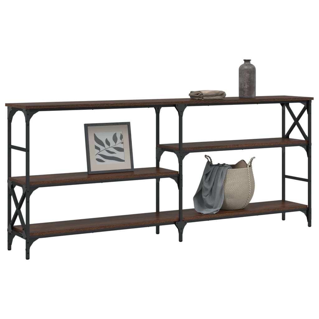 Table console chêne marron 180x29x76,5 cm bois d'ingénierie - XIOS