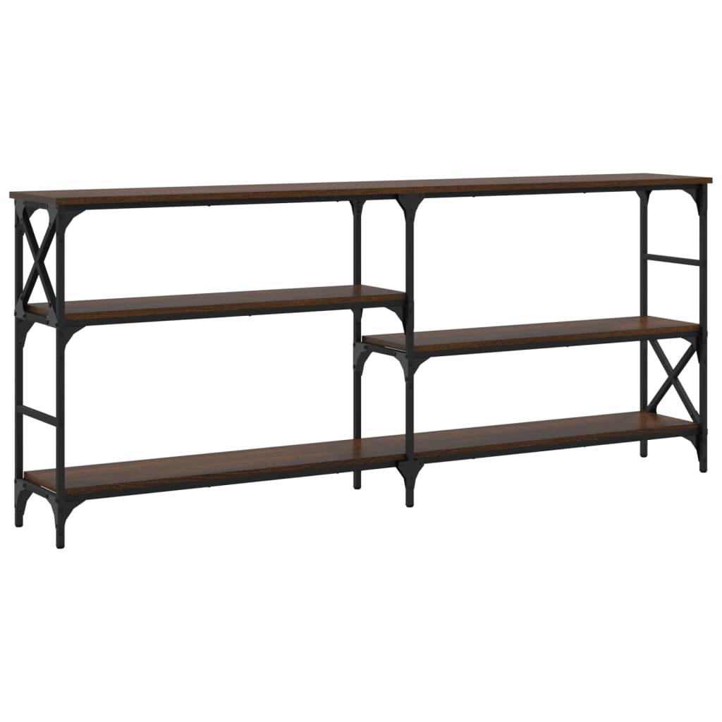 Table console chêne marron 180x29x76,5 cm bois d'ingénierie - XIOS