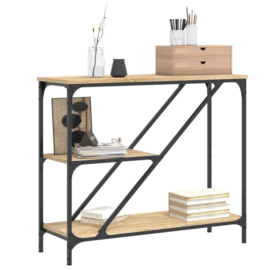 Table console chêne sonoma 88,5x30x75 cm bois d'ingénierie - XIOS