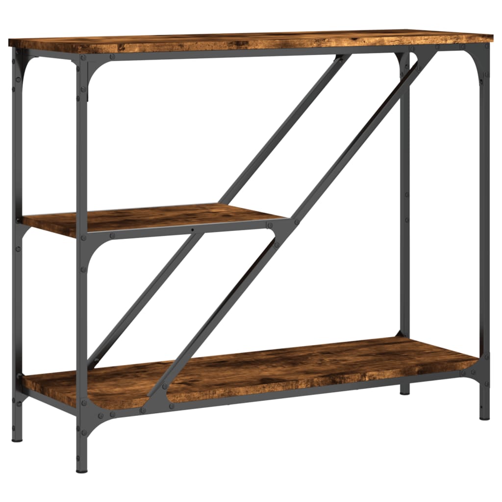 Table console chêne fumé 88,5x30x75 cm bois d'ingénierie - XIOS