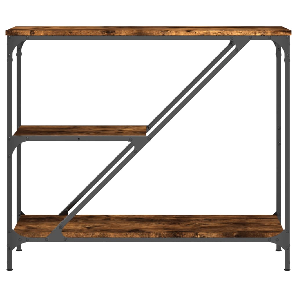 Table console chêne fumé 88,5x30x75 cm bois d'ingénierie - XIOS