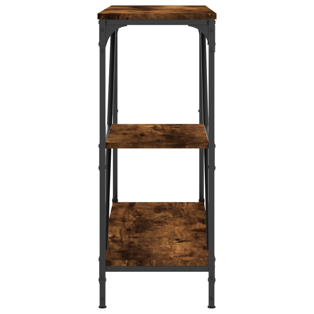Table console chêne fumé 88,5x30x75 cm bois d'ingénierie - XIOS