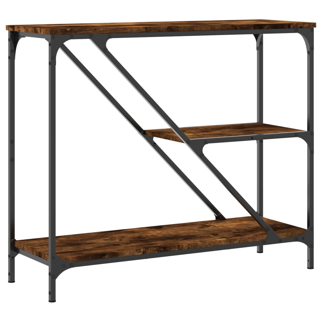 Table console chêne fumé 88,5x30x75 cm bois d'ingénierie - XIOS