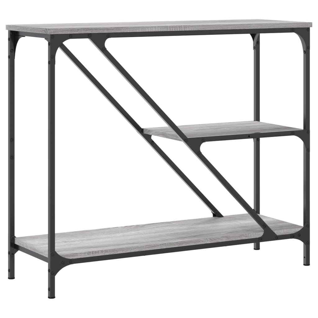 Table console sonoma gris 88,5x30x75 cm bois d'ingénierie - XIOS
