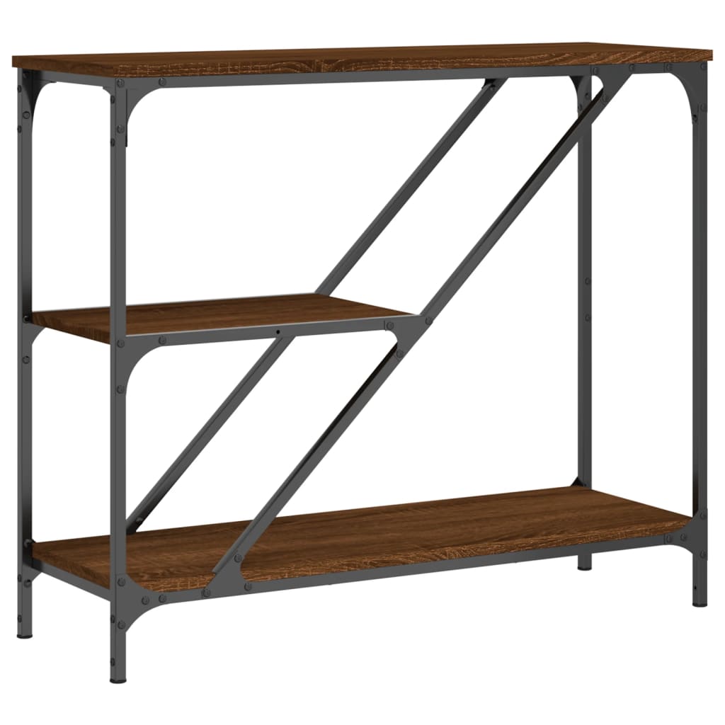 Table console chêne marron 88,5x30x75 cm bois d'ingénierie - XIOS