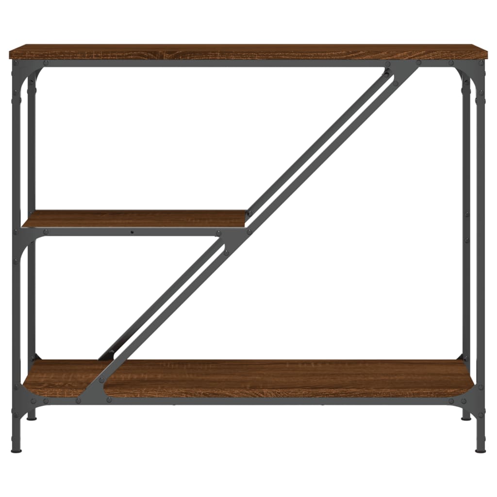 Table console chêne marron 88,5x30x75 cm bois d'ingénierie - XIOS