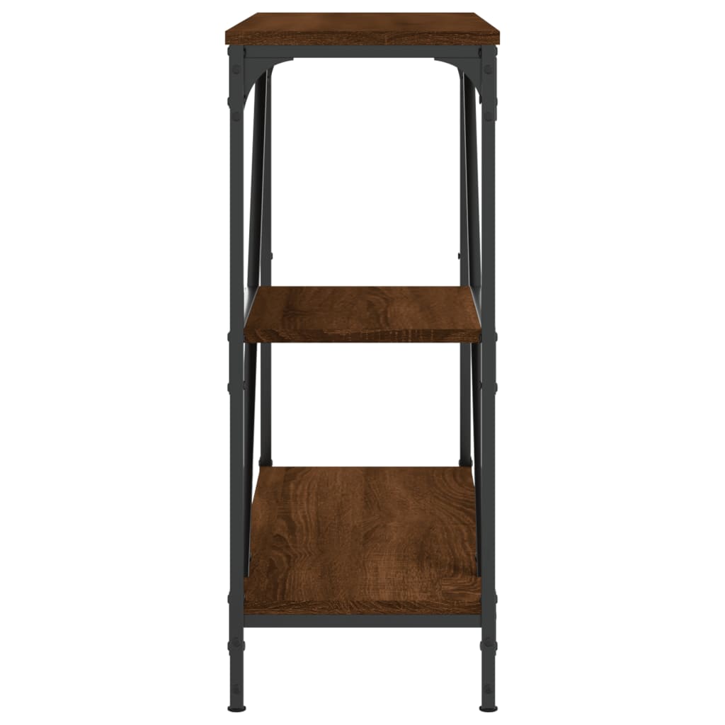 Table console chêne marron 88,5x30x75 cm bois d'ingénierie - XIOS
