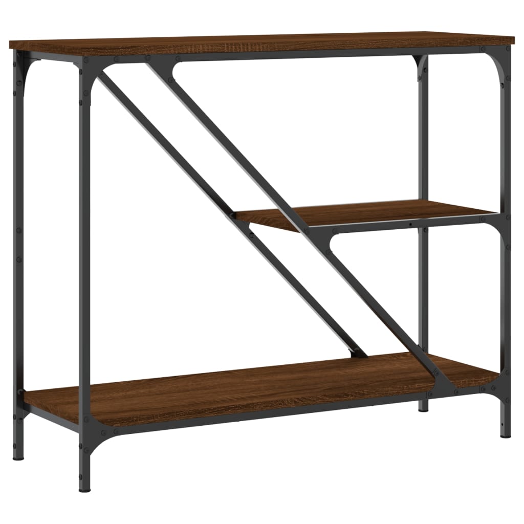 Table console chêne marron 88,5x30x75 cm bois d'ingénierie - XIOS