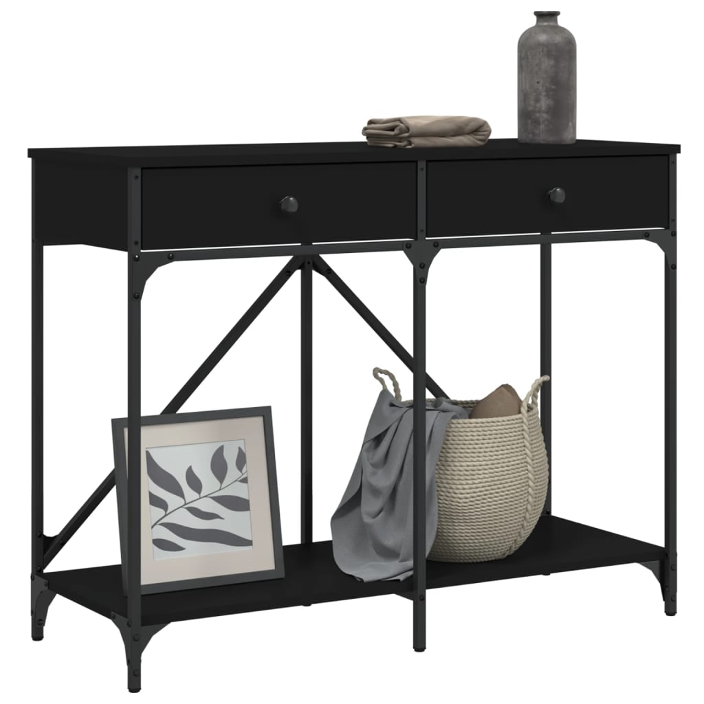 Table console noir 100x39x78,5 cm bois d'ingénierie - XIOS