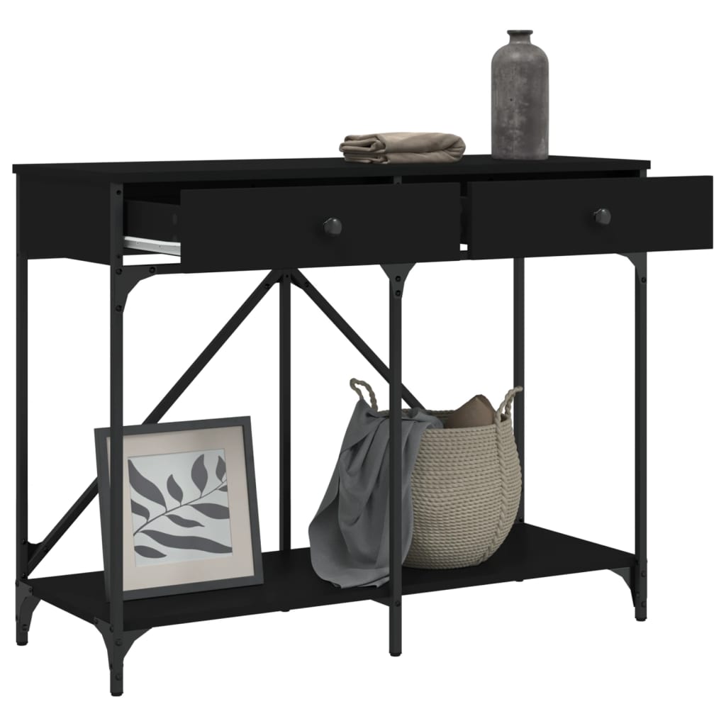 Table console noir 100x39x78,5 cm bois d'ingénierie - XIOS