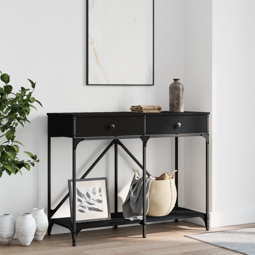 Table console noir 100x39x78,5 cm bois d'ingénierie - XIOS