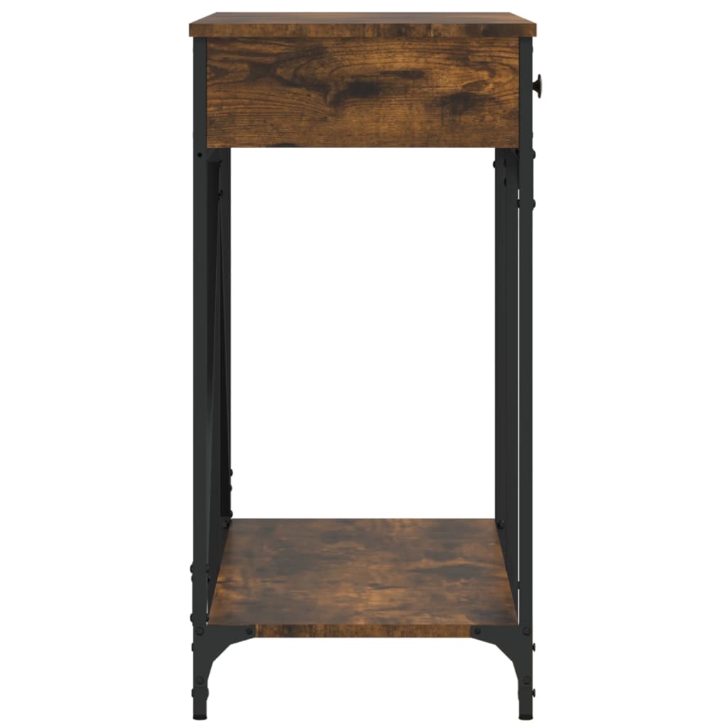 Table console chêne fumé 100x39x78,5 cm bois d'ingénierie - XIOS