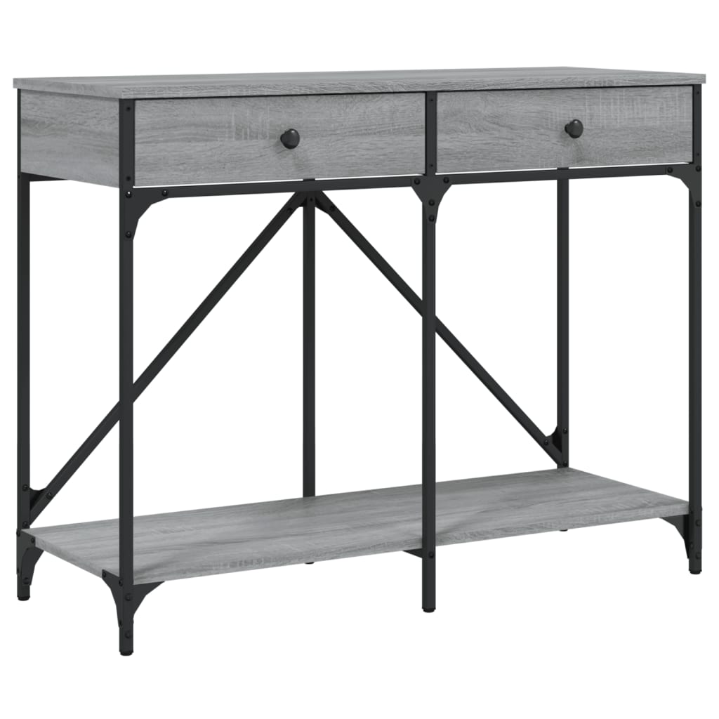 Table console sonoma gris 100x39x78,5 cm bois d'ingénierie - XIOS