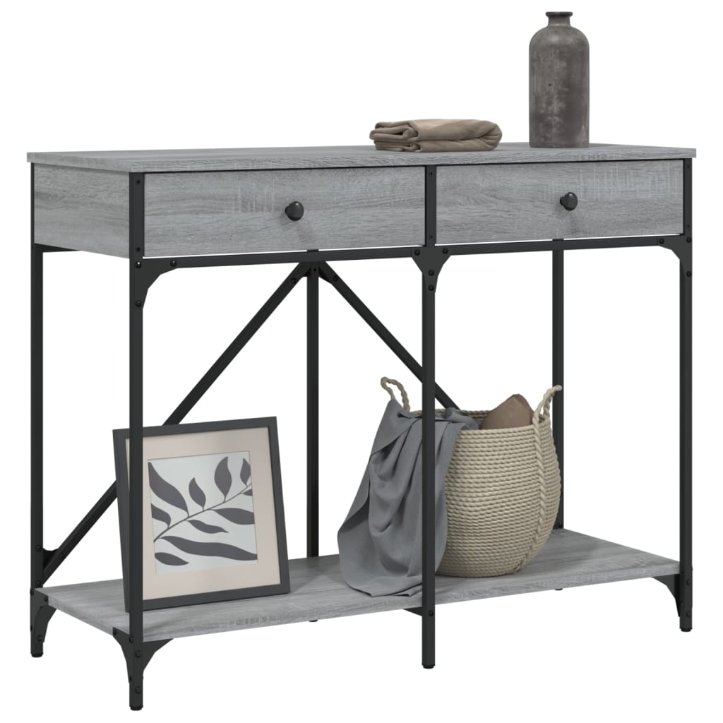 Table console sonoma gris 100x39x78,5 cm bois d'ingénierie - XIOS