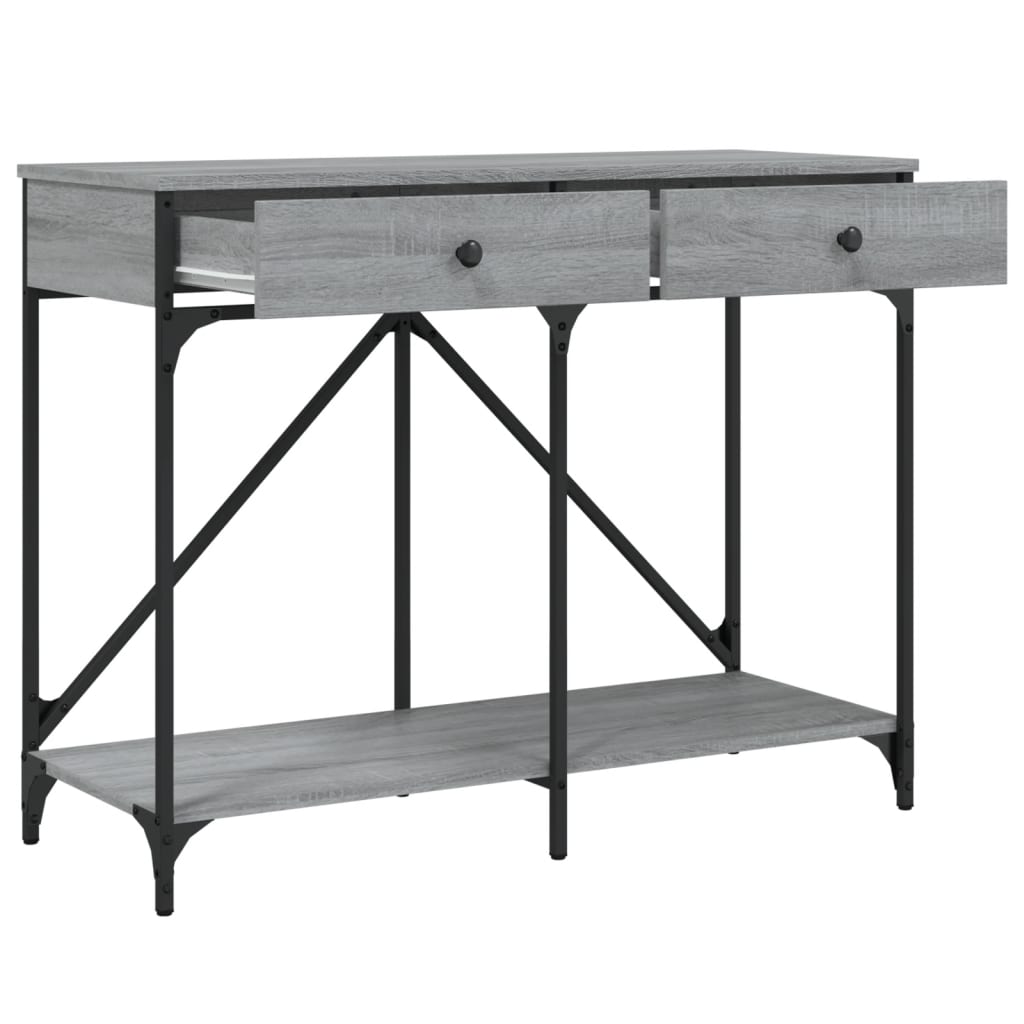 Table console sonoma gris 100x39x78,5 cm bois d'ingénierie - XIOS