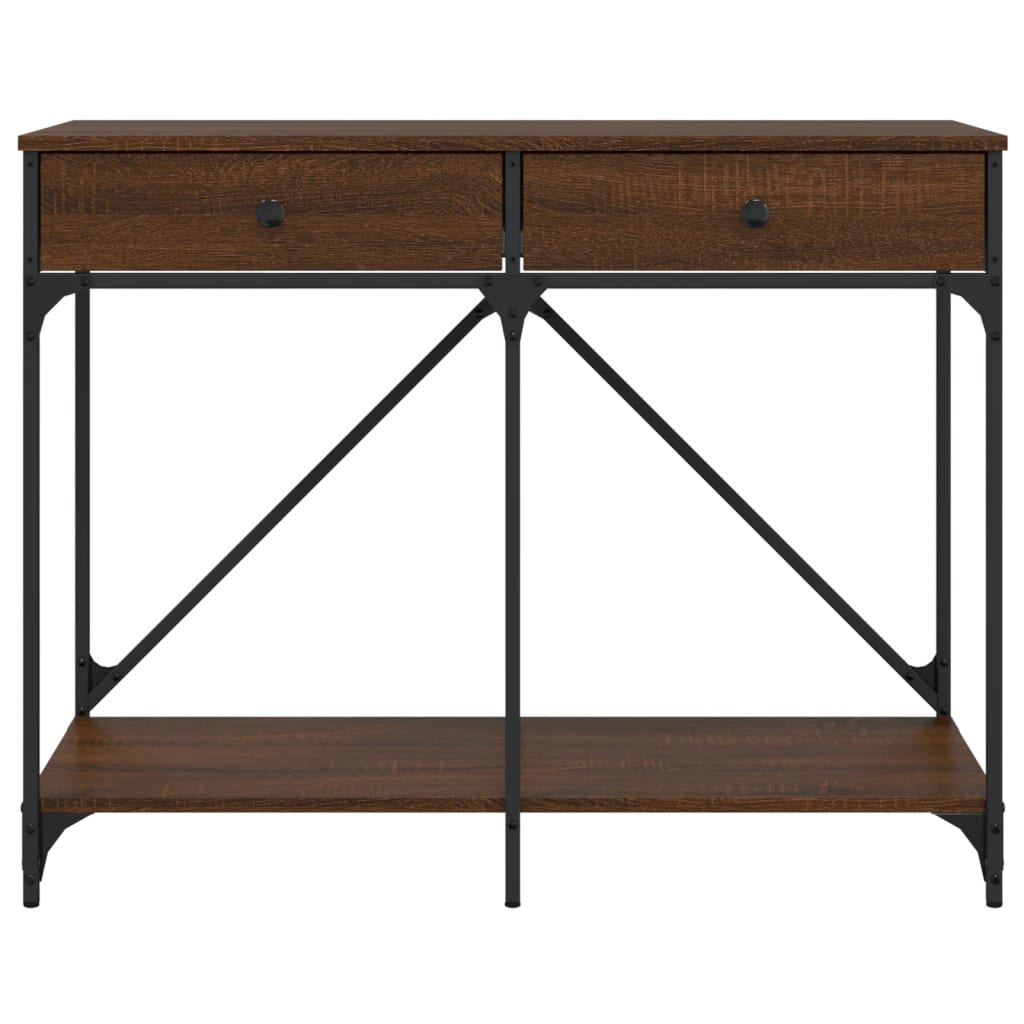 Table console chêne marron 100x39x78,5 cm bois d'ingénierie - XIOS