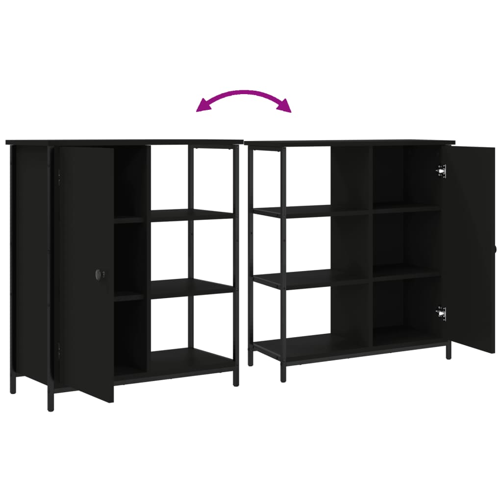 Buffet noir 70x30x80 cm bois d'ingénierie - XIOS