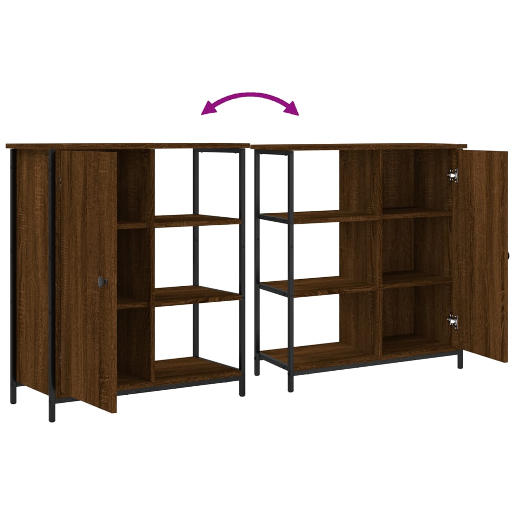 Buffet chêne marron 70x30x80 cm bois d'ingénierie - XIOS