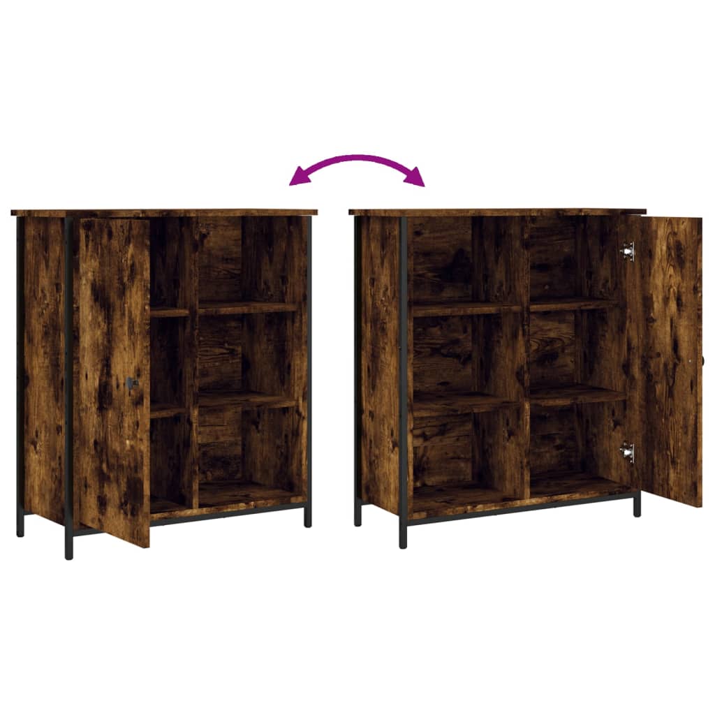 Buffet chêne fumé 70x30x80 cm bois d'ingénierie - XIOS