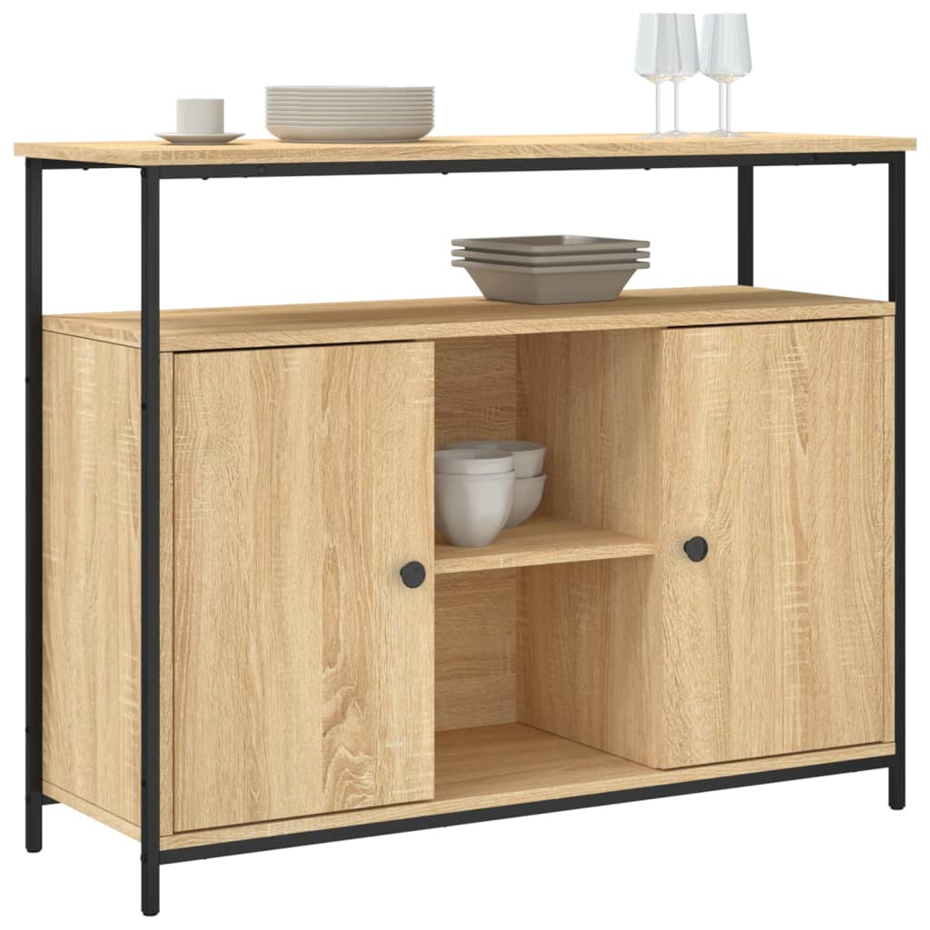 Buffet chêne sonoma 100x35x80 cm bois d'ingénierie - XIOS