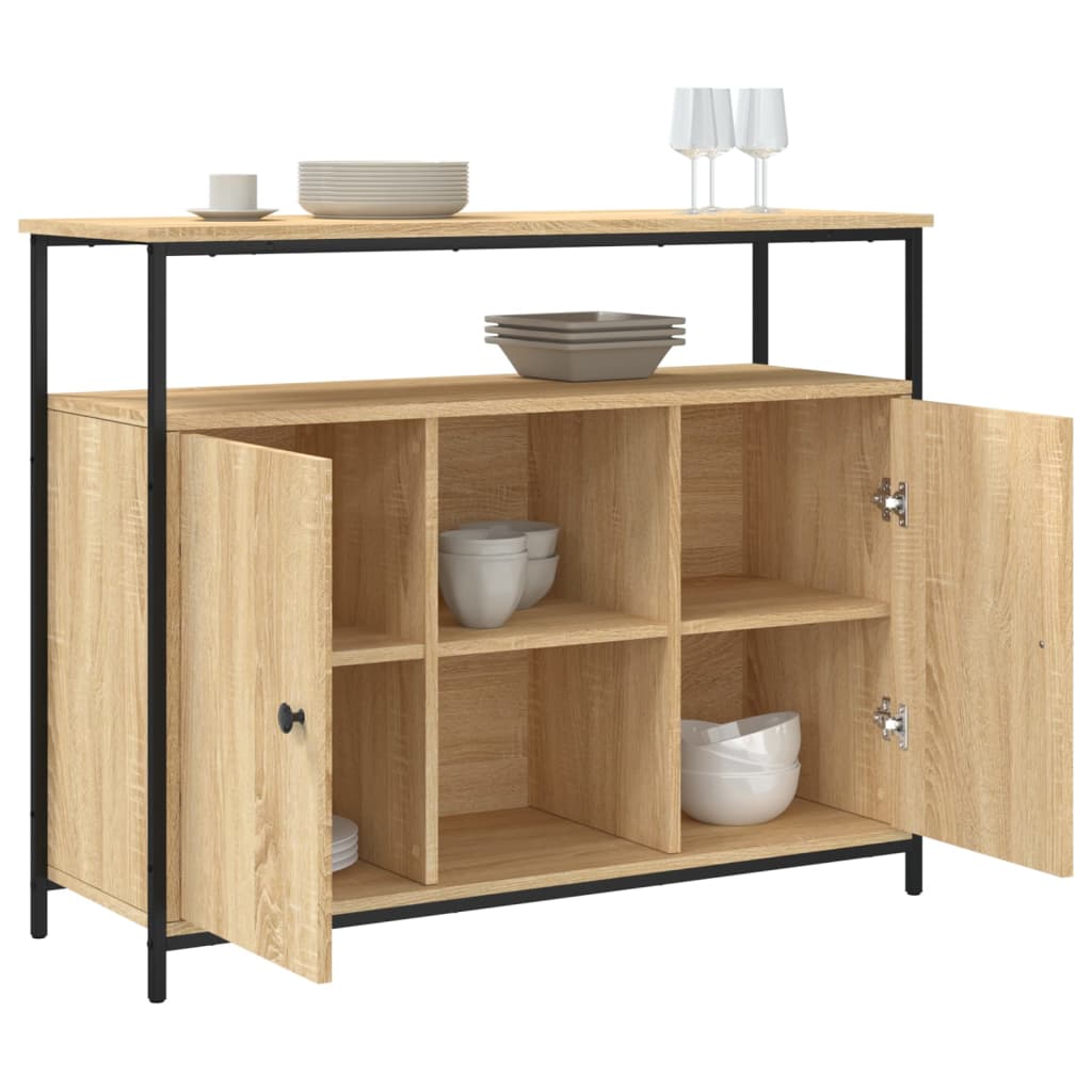 Buffet chêne sonoma 100x35x80 cm bois d'ingénierie - XIOS