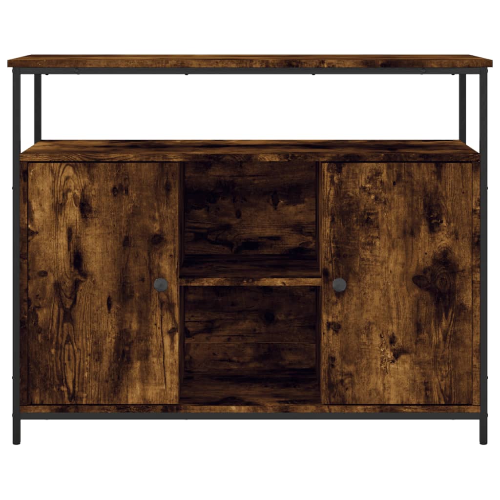 Buffet chêne fumé 100x35x80 cm bois d'ingénierie