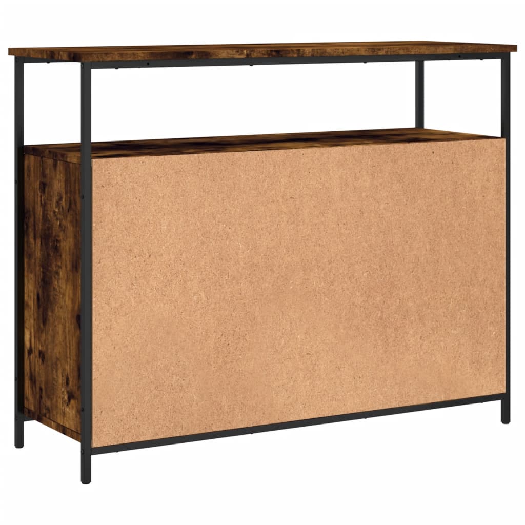 Buffet chêne fumé 100x35x80 cm bois d'ingénierie