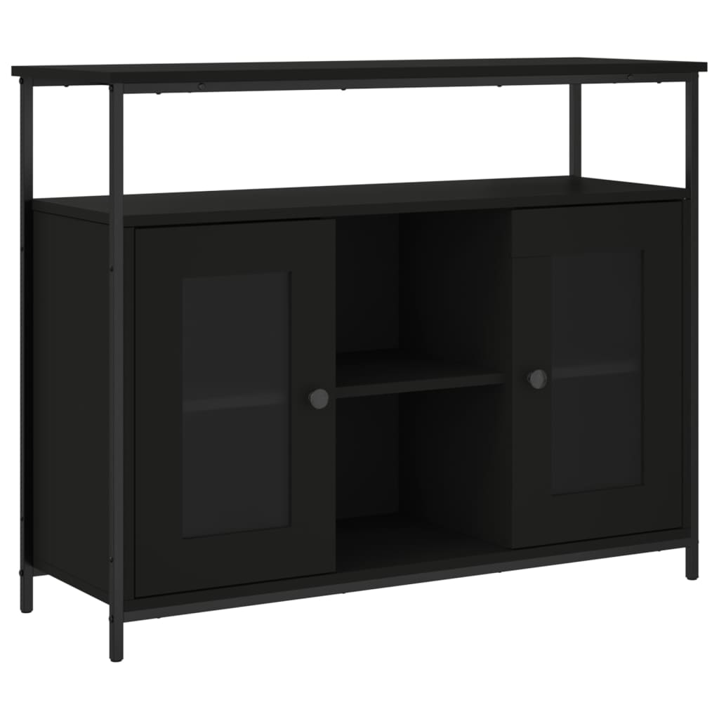 Buffet noir 100x35x80 cm bois d'ingénierie - XIOS