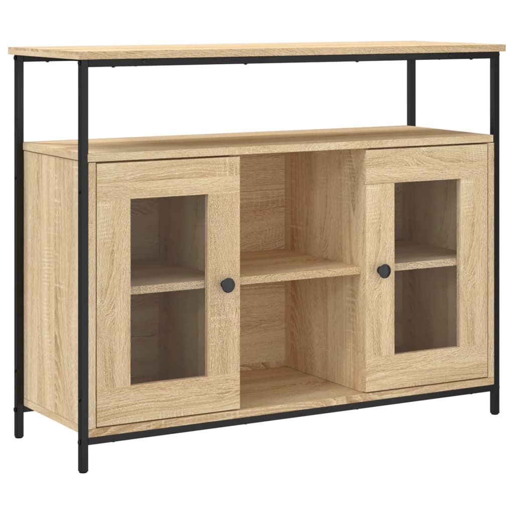 Buffet chêne sonoma 100x35x80 cm bois d'ingénierie - XIOS