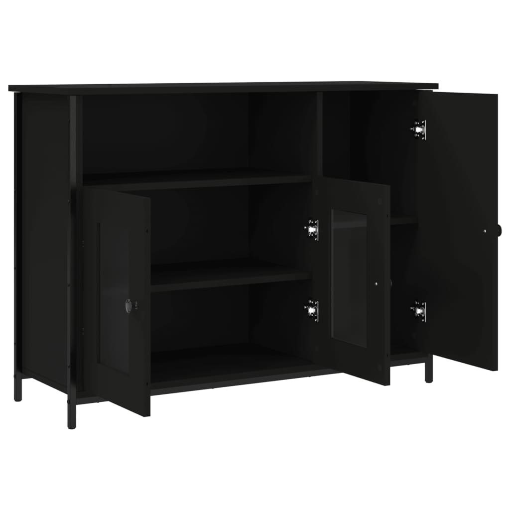 Buffet noir 100x35x75 cm bois d'ingénierie - XIOS