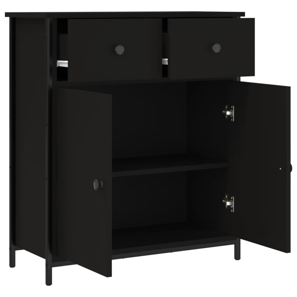 Buffet noir 70x30x80 cm bois d'ingénierie - XIOS