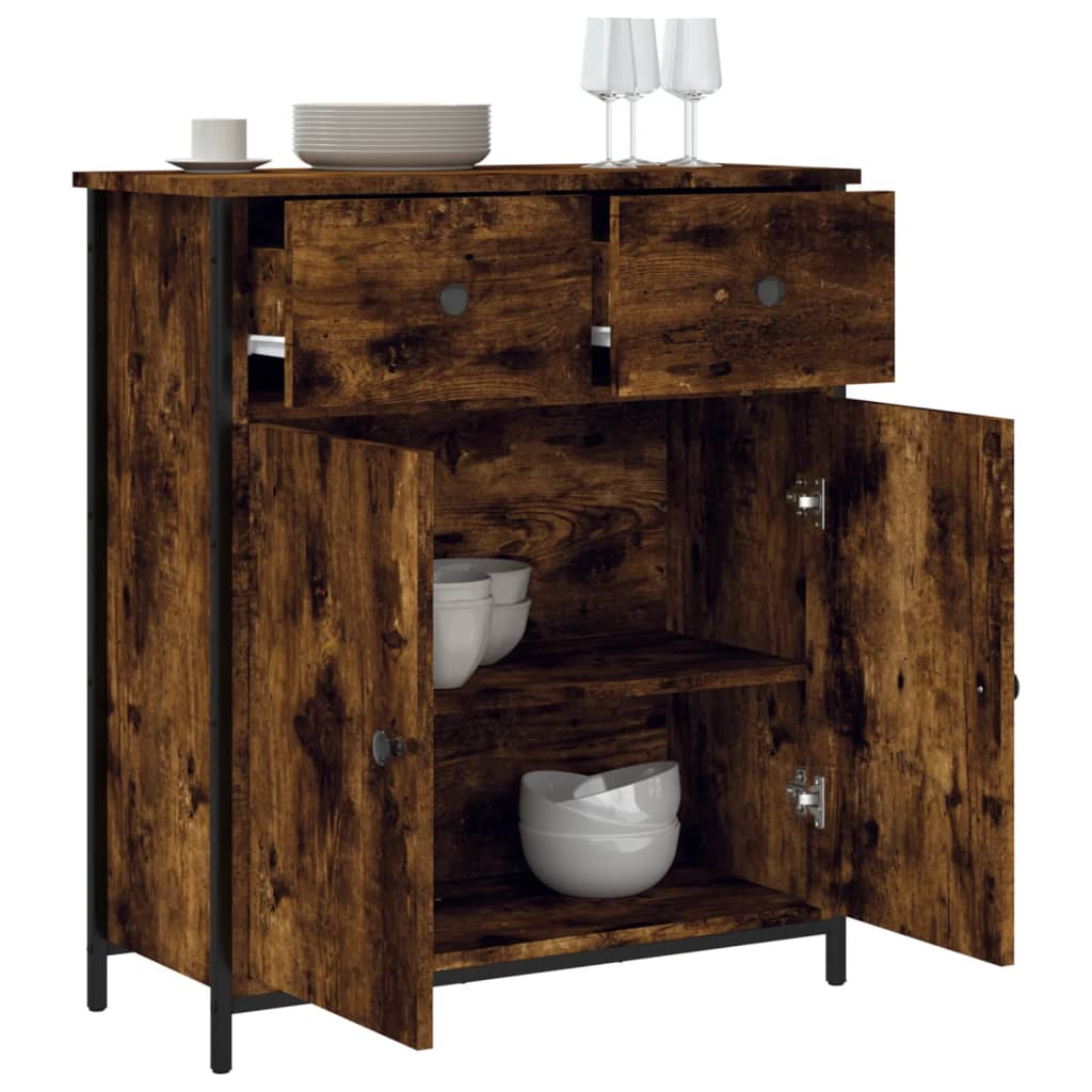 Buffet chêne fumé 70x30x80 cm bois d'ingénierie - XIOS