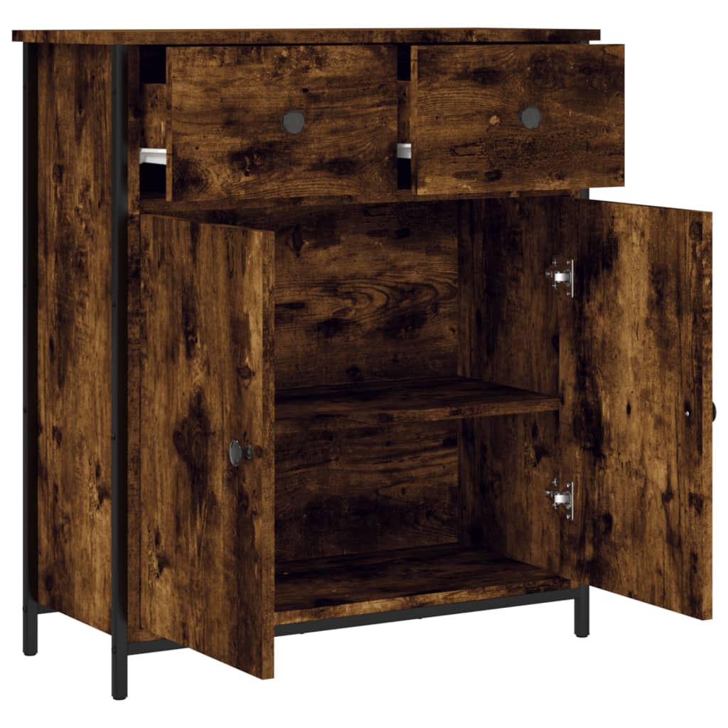 Buffet chêne fumé 70x30x80 cm bois d'ingénierie - XIOS