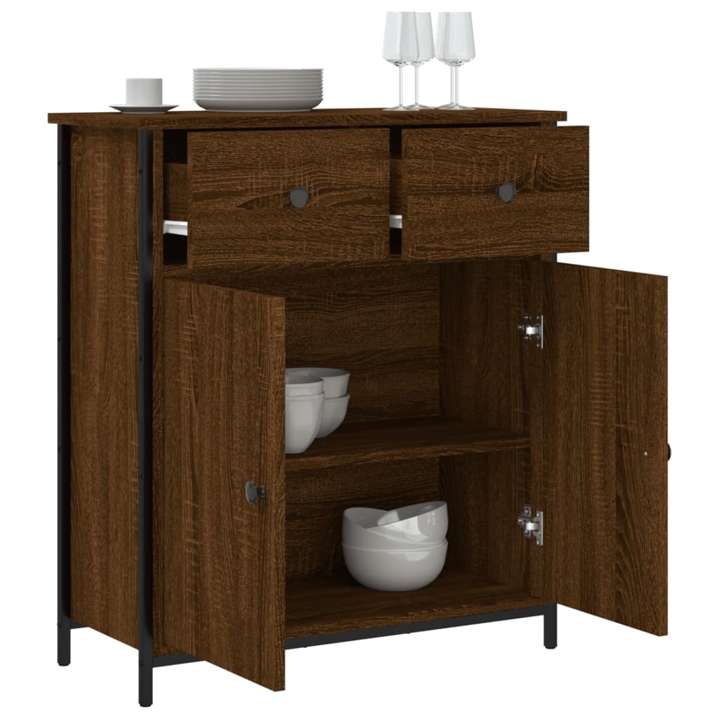 Buffet chêne marron 70x30x80 cm bois d'ingénierie - XIOS