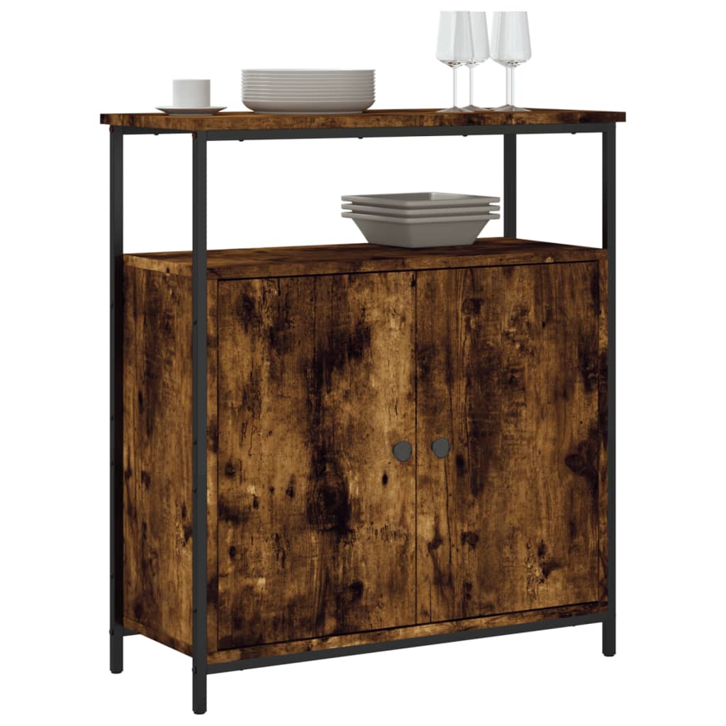 Buffet chêne fumé 70x30x80 cm bois d'ingénierie - XIOS