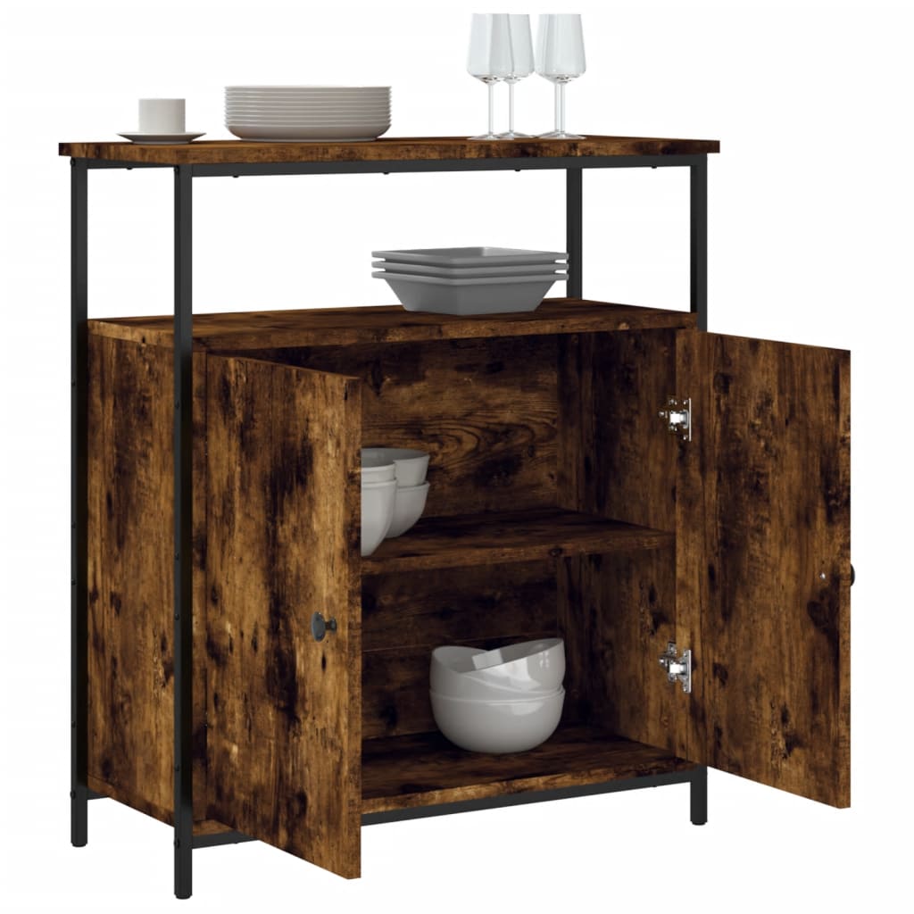 Buffet chêne fumé 70x30x80 cm bois d'ingénierie - XIOS