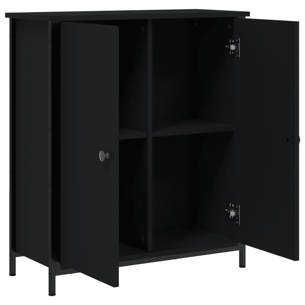 Buffet noir 70x30x80 cm bois d'ingénierie - XIOS
