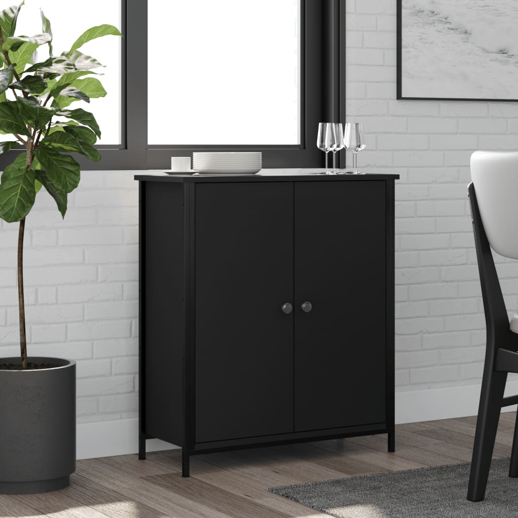 Buffet noir 70x30x80 cm bois d'ingénierie - XIOS