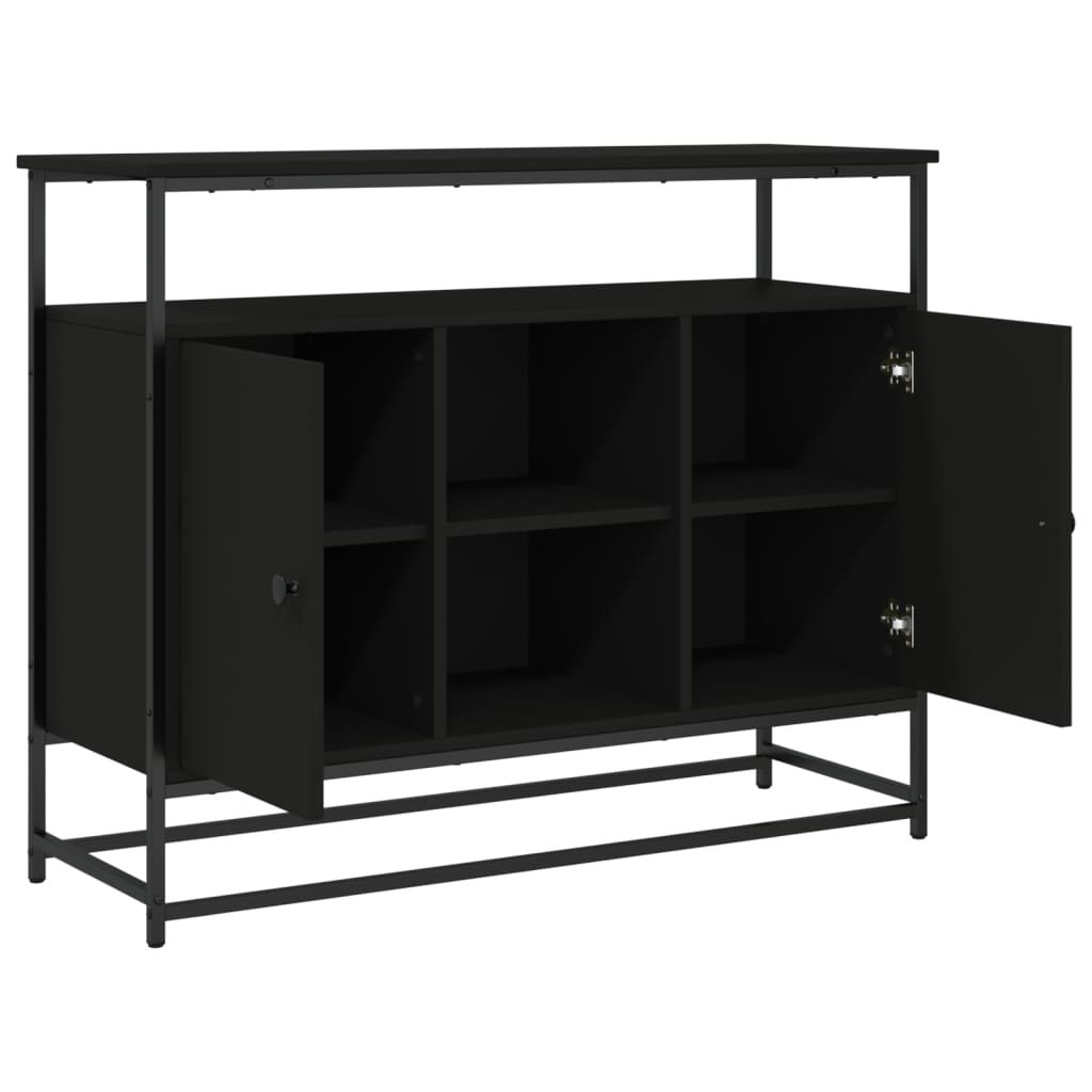 Buffet noir 100x35x80 cm bois d'ingénierie - XIOS