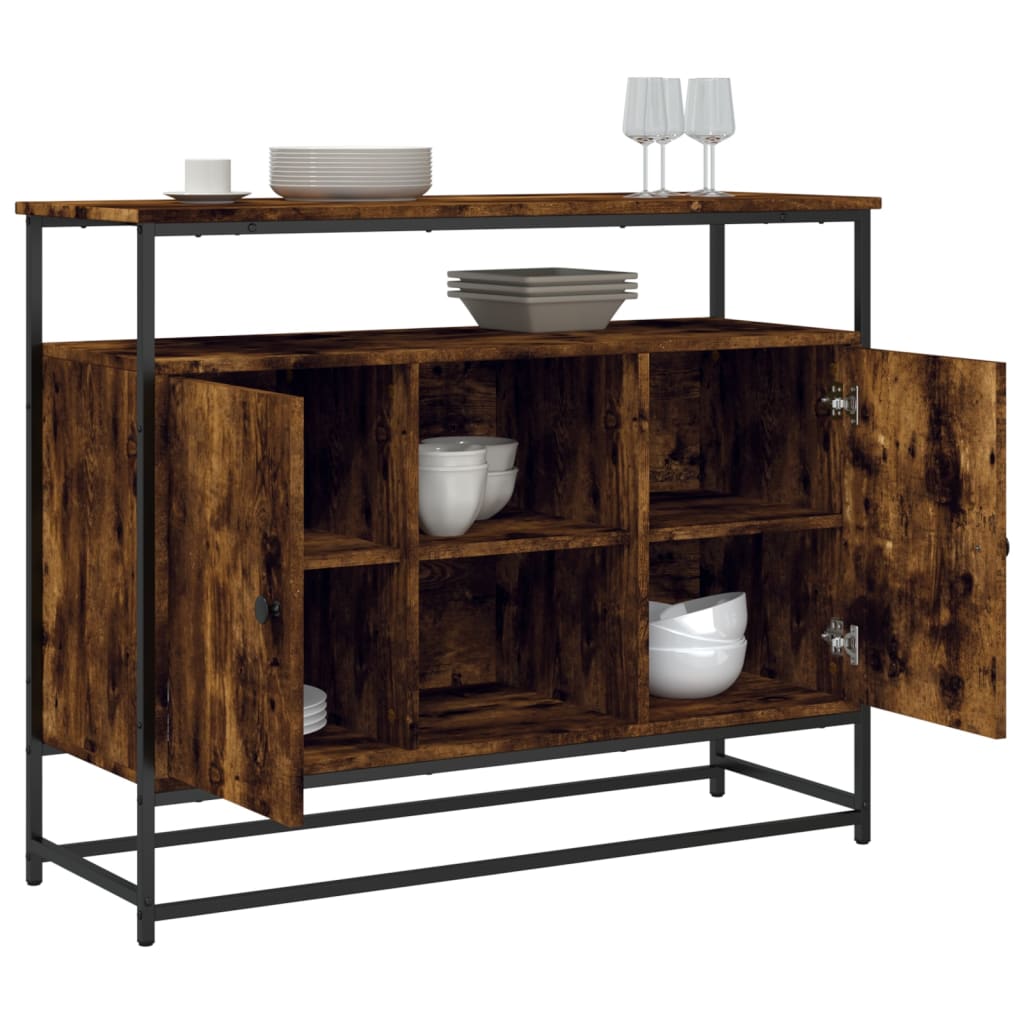 Buffet chêne fumé 100x35x80 cm bois d'ingénierie - XIOS