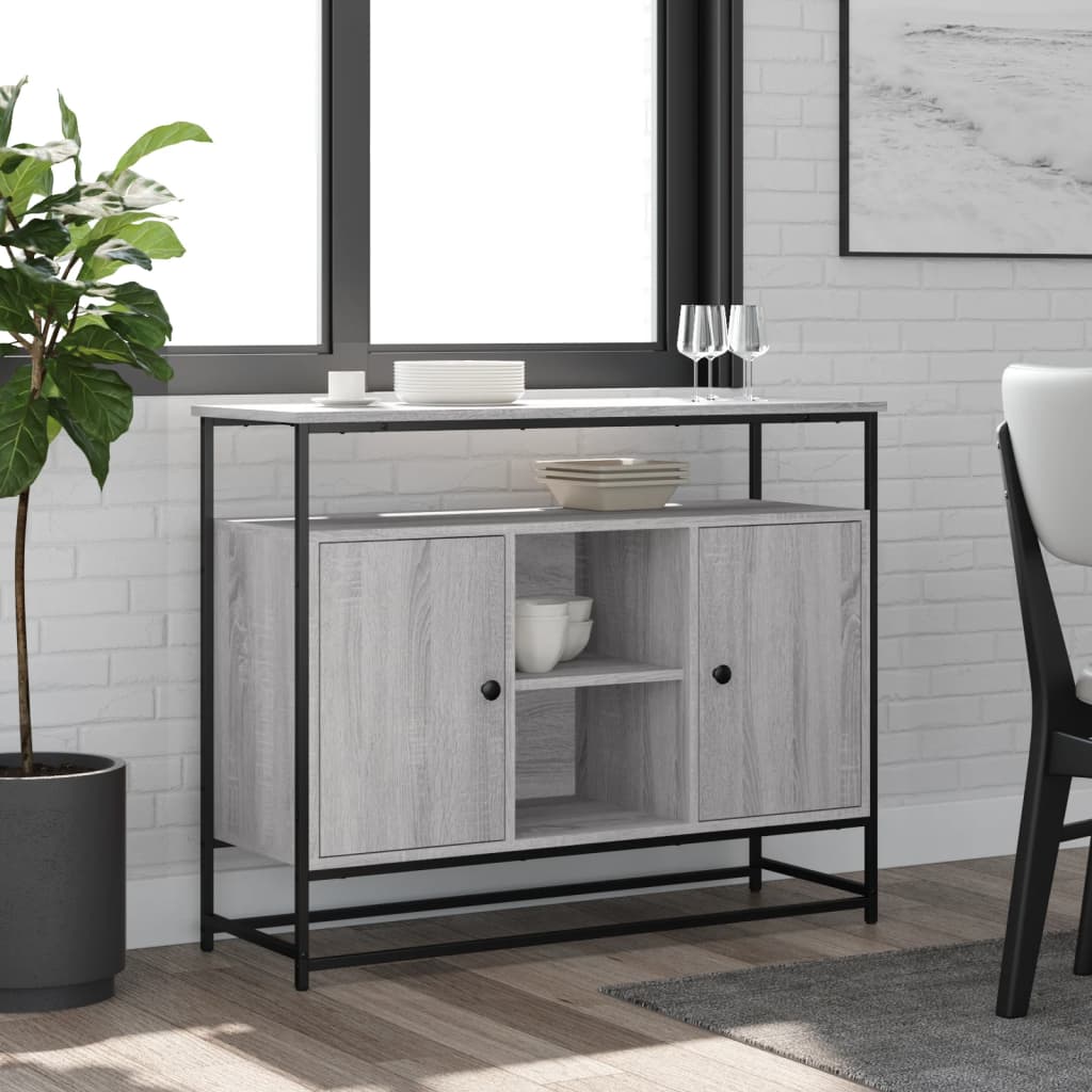 Buffet sonoma gris 100x35x80 cm bois d'ingénierie - XIOS