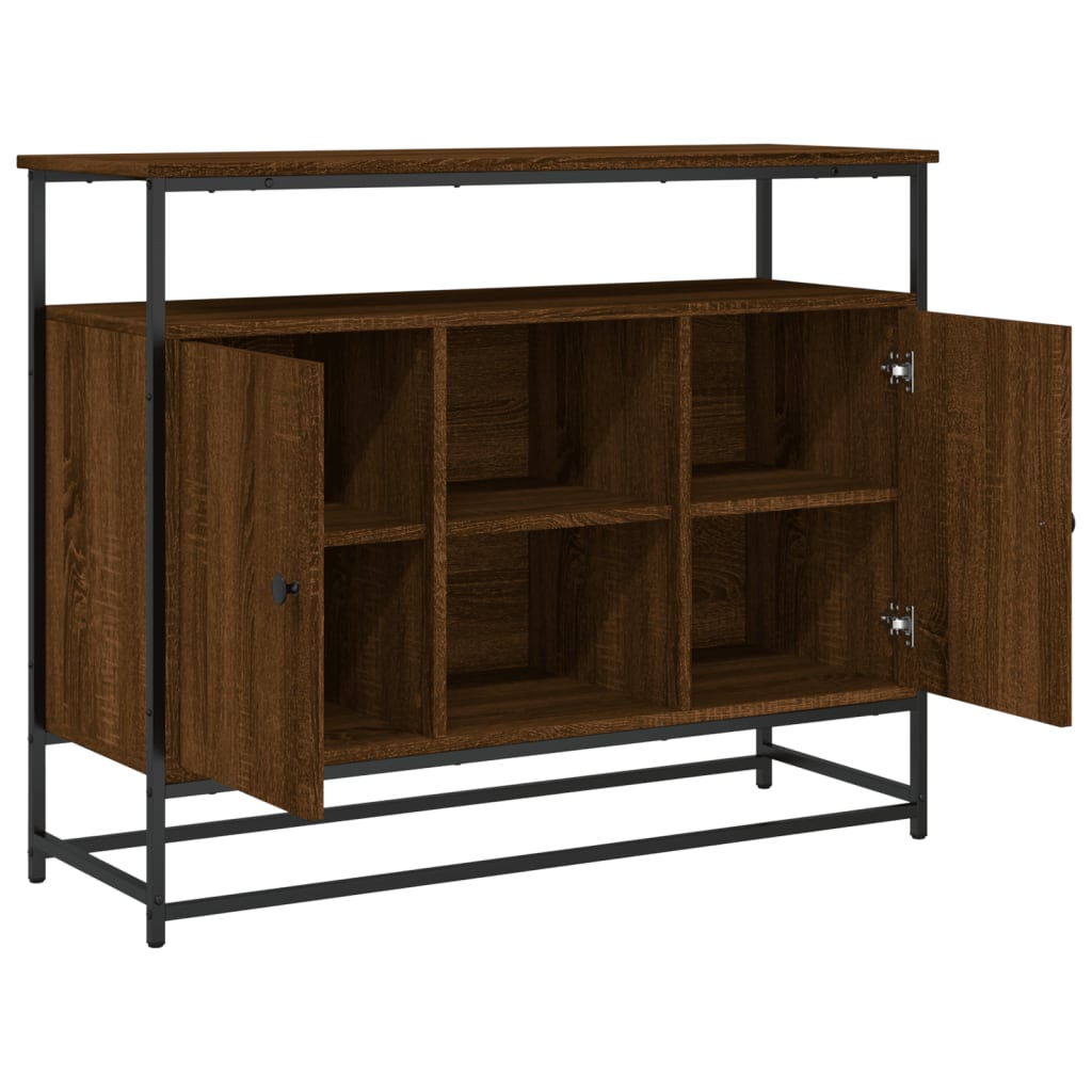 Buffet chêne marron 100x35x80 cm bois d'ingénierie